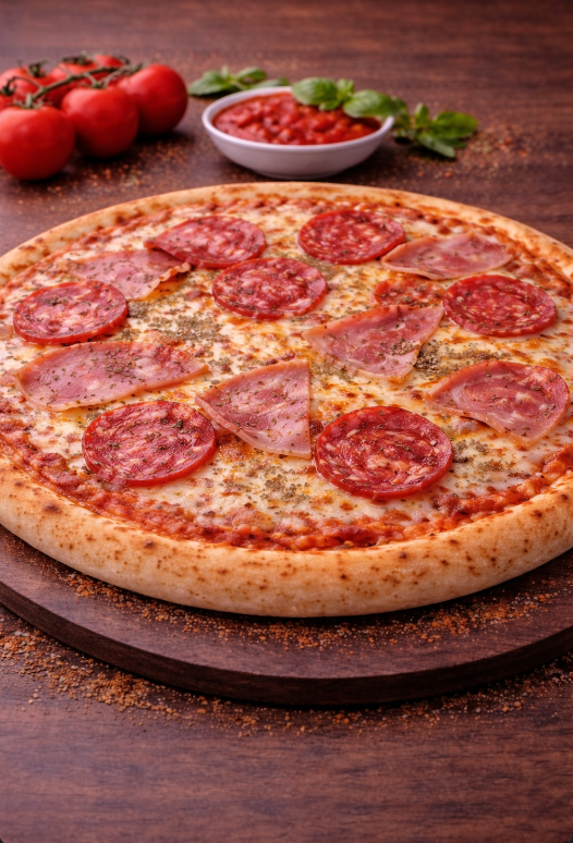 Pizza Boromea – ham en salami