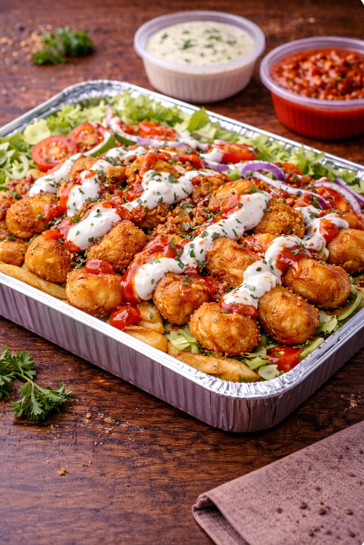 Kapsalon Kipnuggets Dubbeldekker